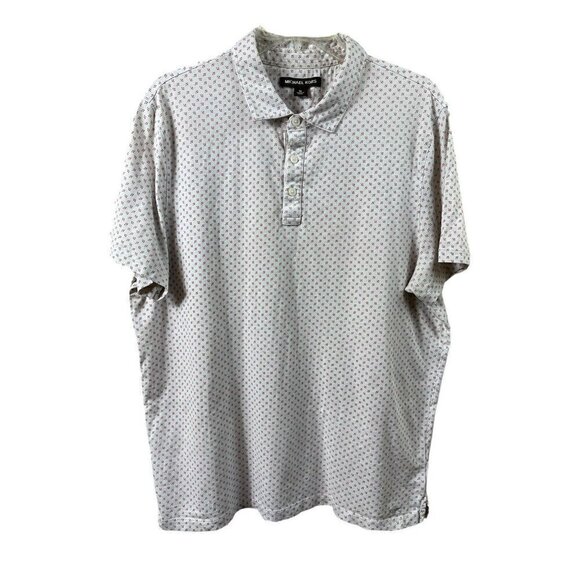 Michael Kors Men's Polo Shirt XL Embroidered Logo 100% Cotton Geometric Print - Picture 1 of 8